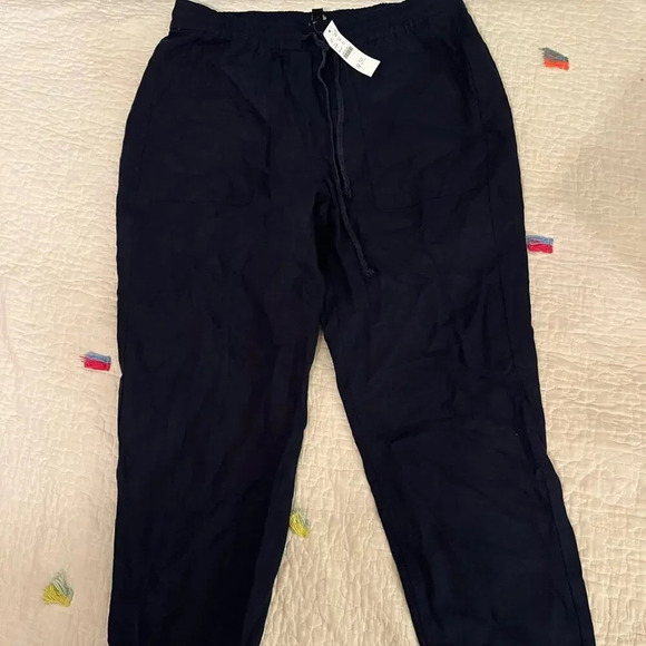J.Crew Pants - J Crew Navy Blue Linen Pants Womens Large NEW
